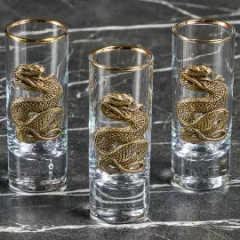 Vodka set "Snake. Timeless" for 3 people, in a box